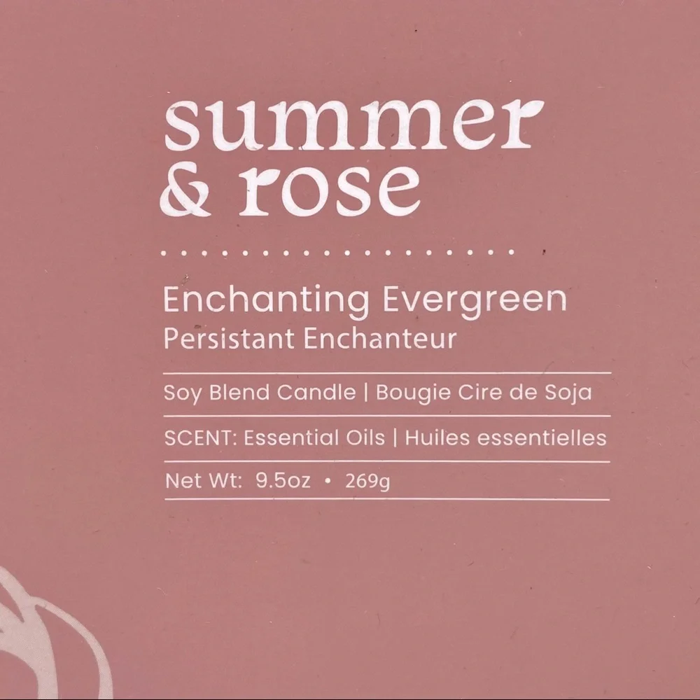 NIB Summer & Rose Enchanting Evergreen Candle - Picture 6 of 9